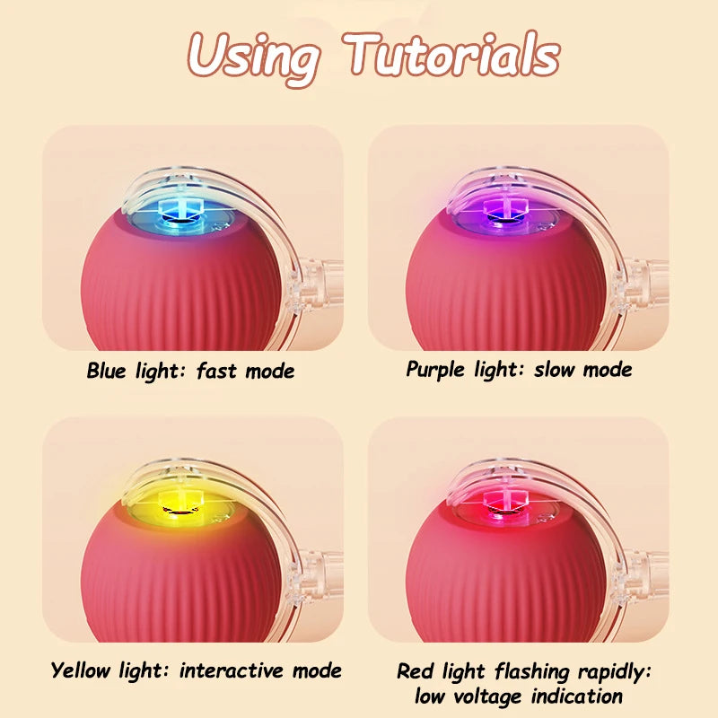 Interactive Rechargeable Cat Toy Ball With Faux Tail - Smarsty