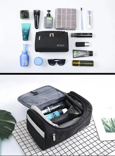 Leather Toiletry Bag for Men Women Dopp Kit Mens Hanging Toiletry Bag Travel Toiletry Bag for Traveling Large Cosmetic Bag for T - Smarsty