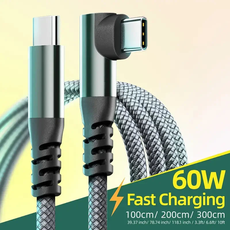 LAIHONEN 1PC USB C Cable 1M 2M 3M 10FT USB C Data Transfer 60W PD Fast Charging Cable for iPhone 15 15Plus 15Pro Max - Smarsty
