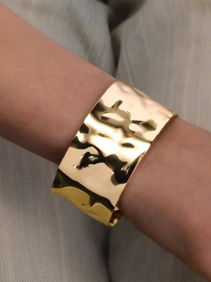 Gold Color Stainless Steel Cuff Bracelet for Women - Smarsty