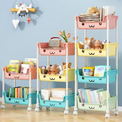 Storage Trolley Bookshelf Snack Rack For Children Storage Organizer Bathroom Accessories Closet Organizer Toy Kitchen Storage by Smarsty