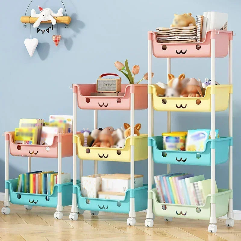 Storage Trolley Bookshelf Snack Rack For Children Storage Organizer Bathroom Accessories Closet Organizer Toy Kitchen Storage by Smarsty