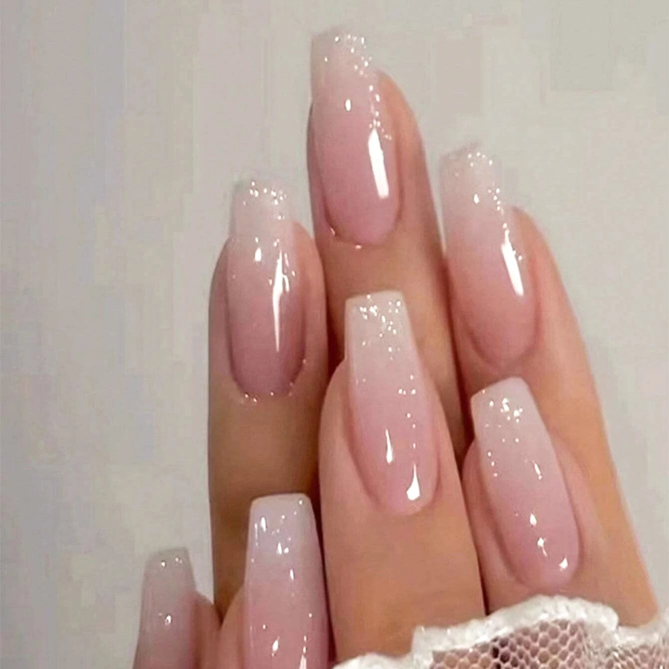 24 Piece Short Square Fake Nails with French Tips - Smarsty