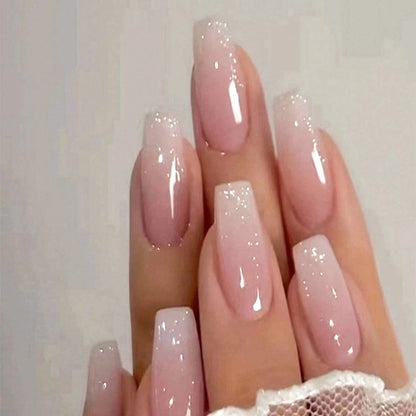 24 Piece Short Square Fake Nails with French Tips - Smarsty