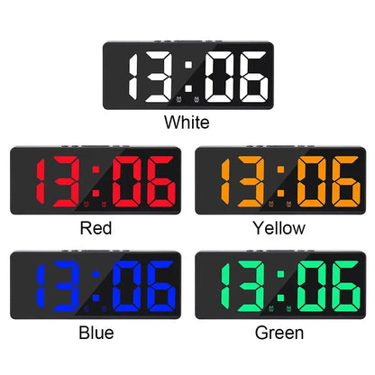 Large Number LED Alarm Clock with Color Nightlight - Smarsty