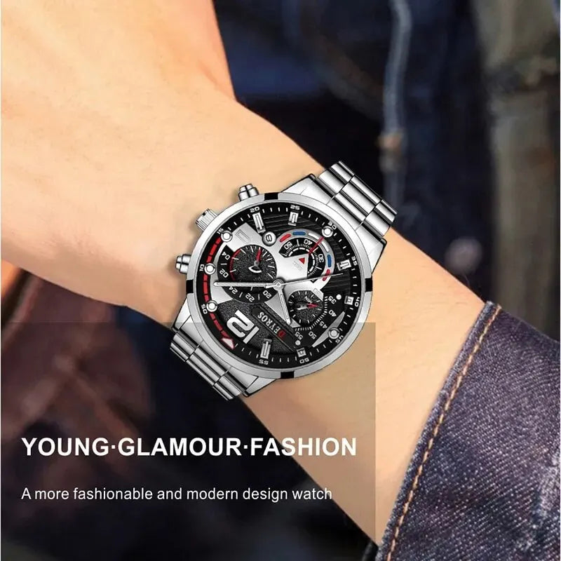 Luxury Men's Silver Quartz Watch With Luminous Feature - Smarsty