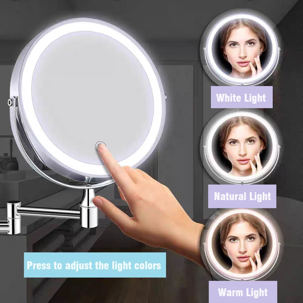 8 Inch USB Rechargeable Shower Mirror with LED Lights - Smarsty