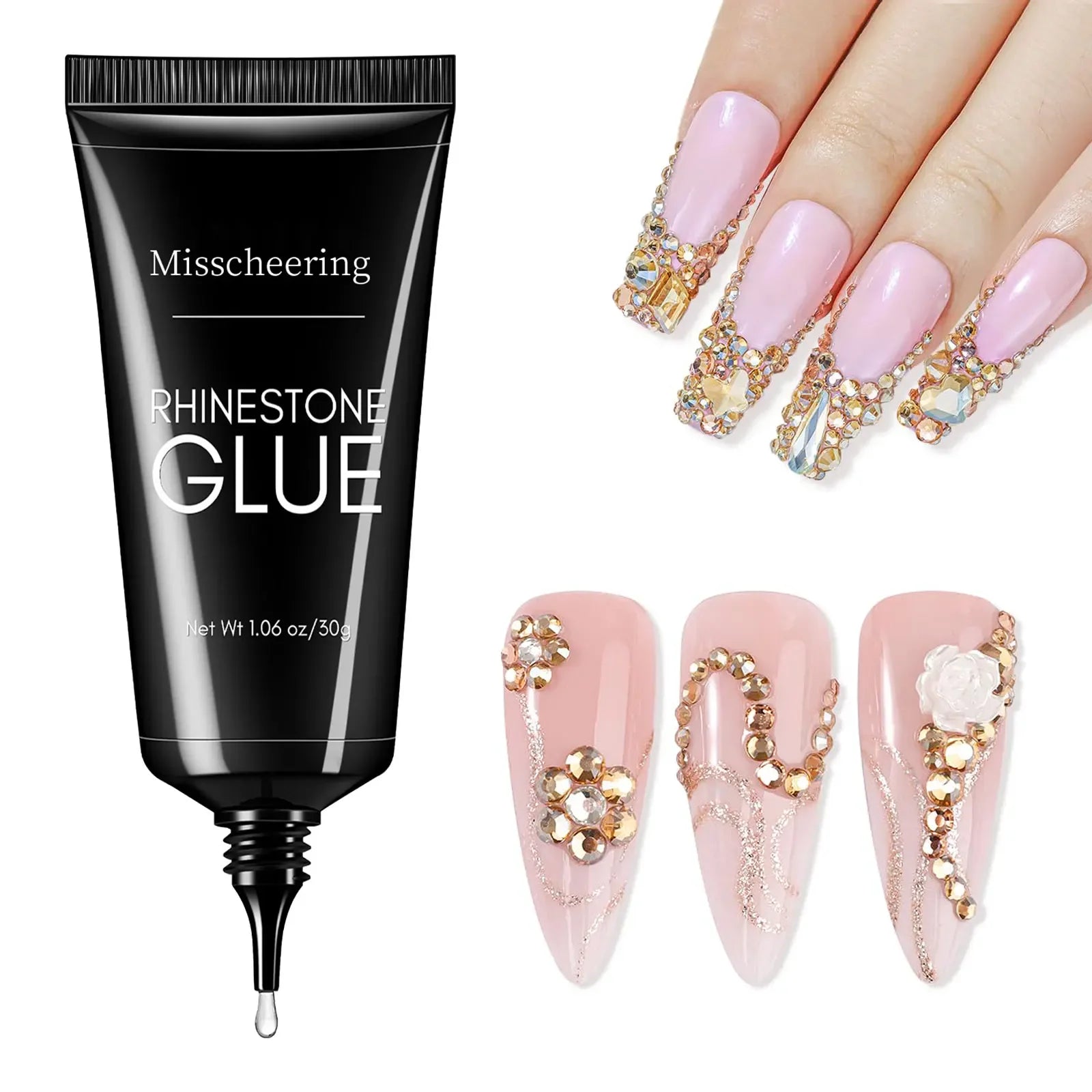 30g Nail Rhinestone Glue for Nails Super Strong Gel Nail Glue for Nail Charm 3D Nails Bling Gel Decoration Gem Nail Art Diamonds - Smarsty