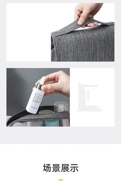 Oxford Fabric Men Business Portable Storage Bag Toiletries Organizer Women Cosmetic Bag Waterproof Hanging Travel Wash Pouch - Smarsty