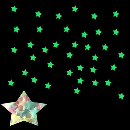 Fluorescent Glow in the Dark Stars Wall Stickers for Kids - Smarsty