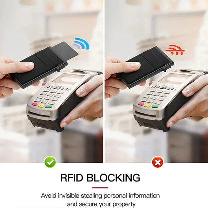 Anti Rfid Blocking Protected Magic ID Bank Credit Card Holder Men Thin Slim Minimalist Smart Magic Wallets Metal Cardholer Case