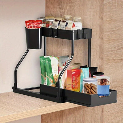 Multi-layer Pull-out Finishing Seasoning Household Kitchen Rack Bathroom Sink Layered Sundries Storage Rack by Smarsty