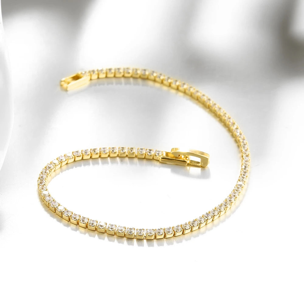 Genuine Sterling Silver Tennis Bracelet with Zirconia - Smarsty