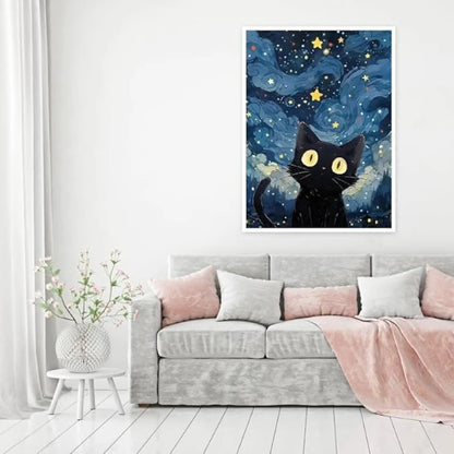 5D DIY Diamond Painting Kit Star Cat Landscape Art - Smarsty
