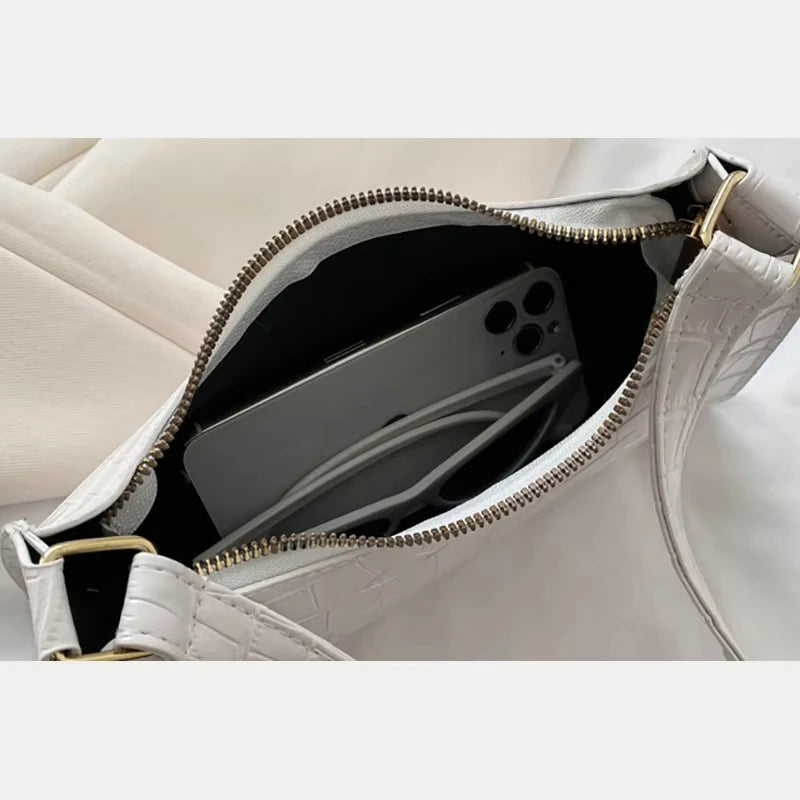 PU Leather Alligator Pattern Women Underarm Messenger Purse - Smarsty