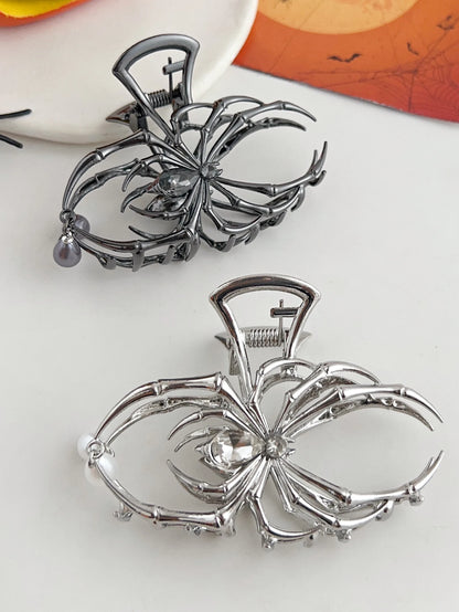 Gothic Spider Pearl Metal Hair Claw Clip Strong Hold - Smarsty