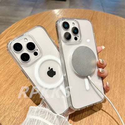Transparent MagSafe Case for iPhone Crystal HD Shockproof - Smarsty