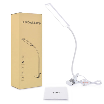 5W LED Clip on Desk Lamp with 3 Modes 11 Brightness  2M Cable Dimmer 14 Levels Clamp Table Lamp