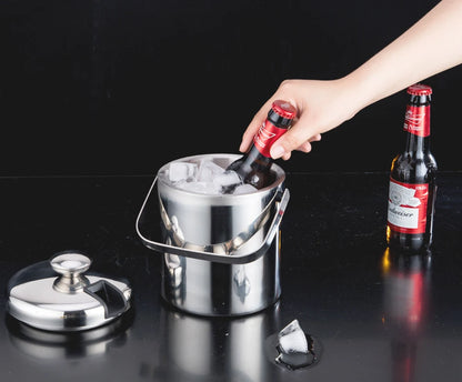 Portable Stainless Steel Ice Bucket for Outdoor Parties - Smarsty