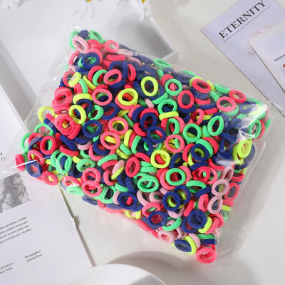 100 Pack Colorful Nylon Hair Ties For Kids Gentle Soft - Smarsty