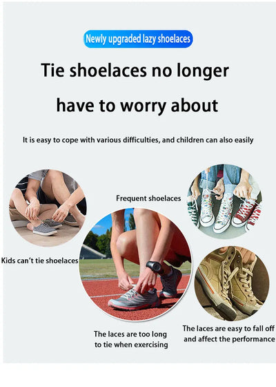 NEW NoTie Shoelaces Magnetic Shoe Laces Clip Flat Elastic Stretch Laces Sneakers Woman Men Children Casual Shoelace for AJ AF1 - Smarsty