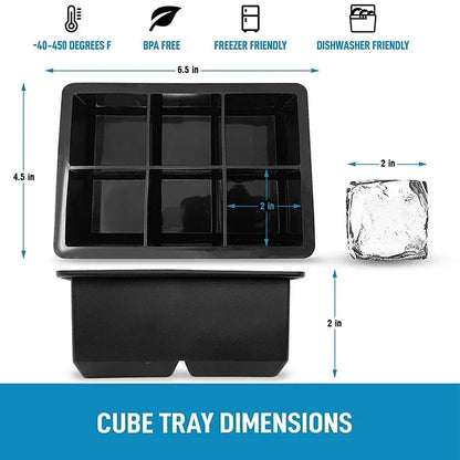 Large Food Grade Silicone Ice Cube Tray Mold - Smarsty