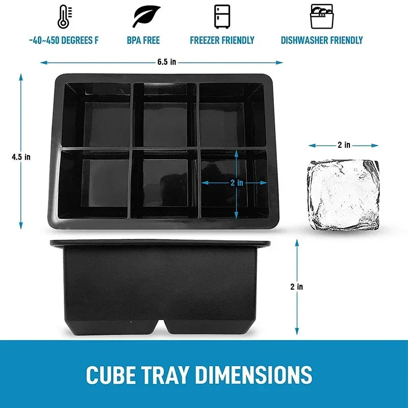 Large Food Grade Silicone Ice Cube Tray Mold - Smarsty