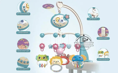Musical Baby Crib Mobile with Lights Music Projection for Infants 0-6 Months Remote Control Crib Toys for Newborn Baby Mobile by Smarsty