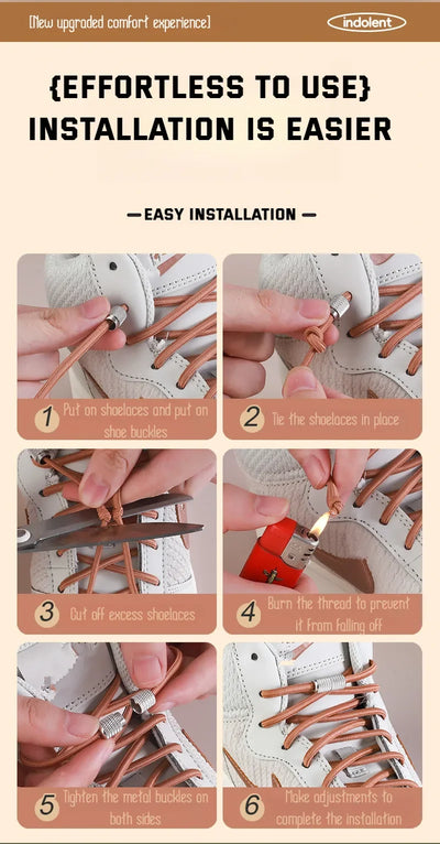 New Elastic Laces Sneakers Tennis Round Shoe laces Without ties Kids Adult No Tie Shoelace Rubber Bands Shoe Accessories - Smarsty