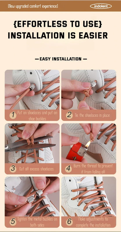 New Elastic Laces Sneakers Tennis Round Shoe laces Without ties Kids Adult No Tie Shoelace Rubber Bands Shoe Accessories - Smarsty