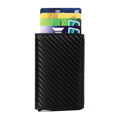 Rfid Aluminum Men Wallet Card Holders Purse Carbon Fiber Men Business Slim Thin Smart Wallet Credit Cardholder Case Note Holder