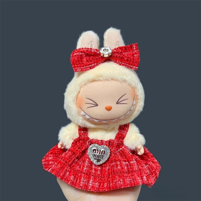 For 17cm Labubu Plush Doll Skirt- Adorable Skirt Set for DIY Clothes Accessories Gift by Smarsty