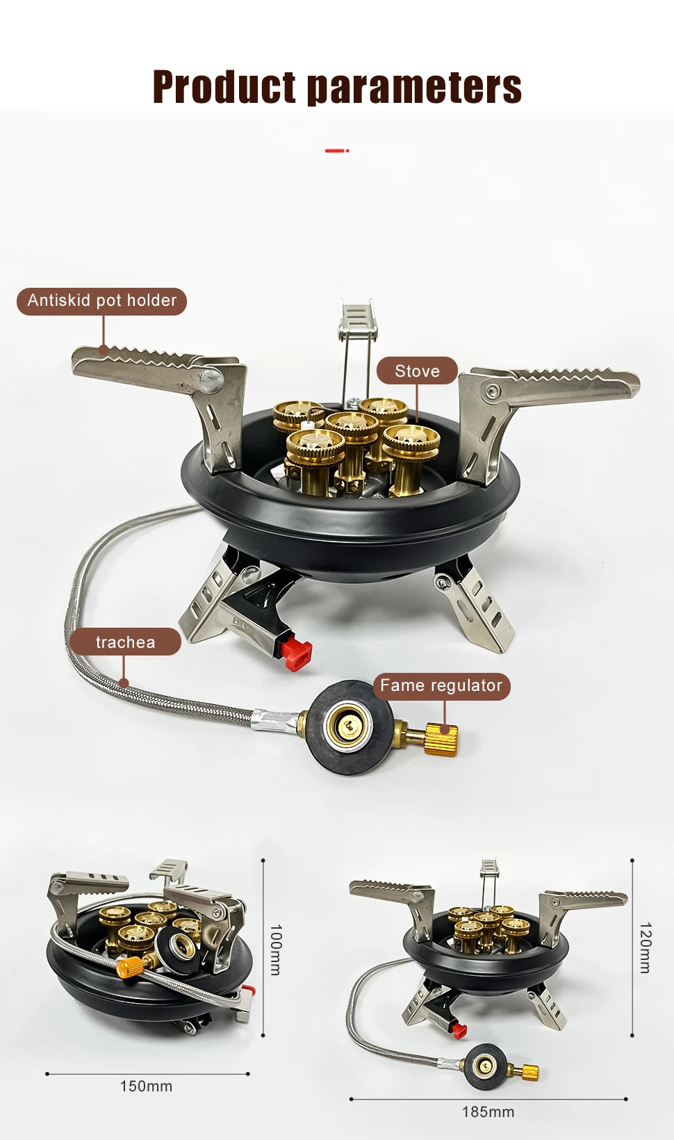 BRS-201A Portable Camping Gas Stove 16000W High Pressured Propane Butane Gas Burner Outdoor Emergency Stove with Piezo Ignition