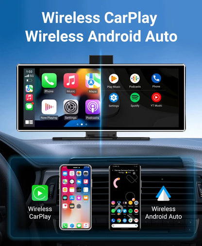 4K Dash Cam IPS Touch Screen With Wireless CarPlay Pro - Smarsty