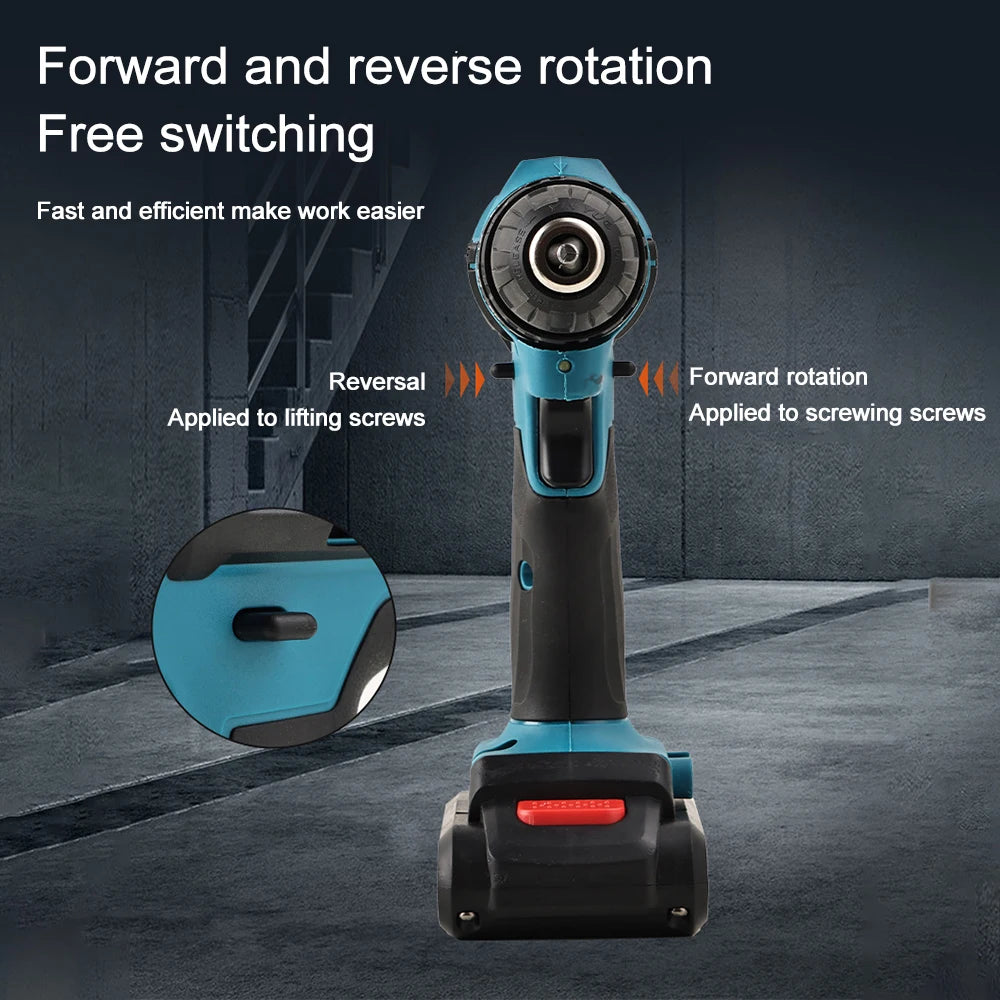 Multifunctional 21V rechargeable impact drill lithium battery cross-border flashlight gun drill electric screwdriver electric dr