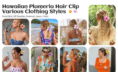 Pack Of 3 Flower Claw Clips Beach Summer Hair Accessories - Smarsty