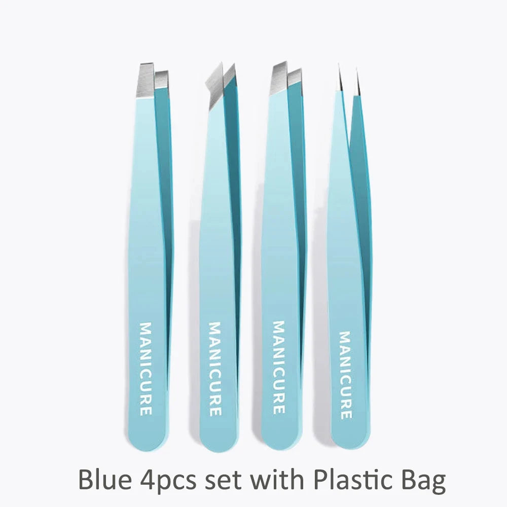 Colorful Stainless Steel Eyebrow Tweezers for Precision Hair Removal - Smarsty