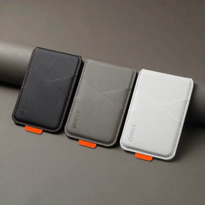 Luxury Leather Cellphone Magsafe Magnetic Card Holder For IPhone 14 13 15 16 17 Pro Max 16Plus RFID Anti-Skimming Bank ID Card - Smarsty