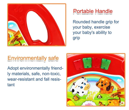 Kids Cartoon Piano Keyboard Game with Animal Sounds Flashing Light Music Baby Instrument Music Toys Educational Toys Kids Gifts by Smarsty