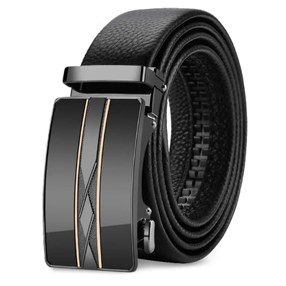 OYIFAN Genuine Leather Men Belt Adjustable Automatic Buckle - Smarsty