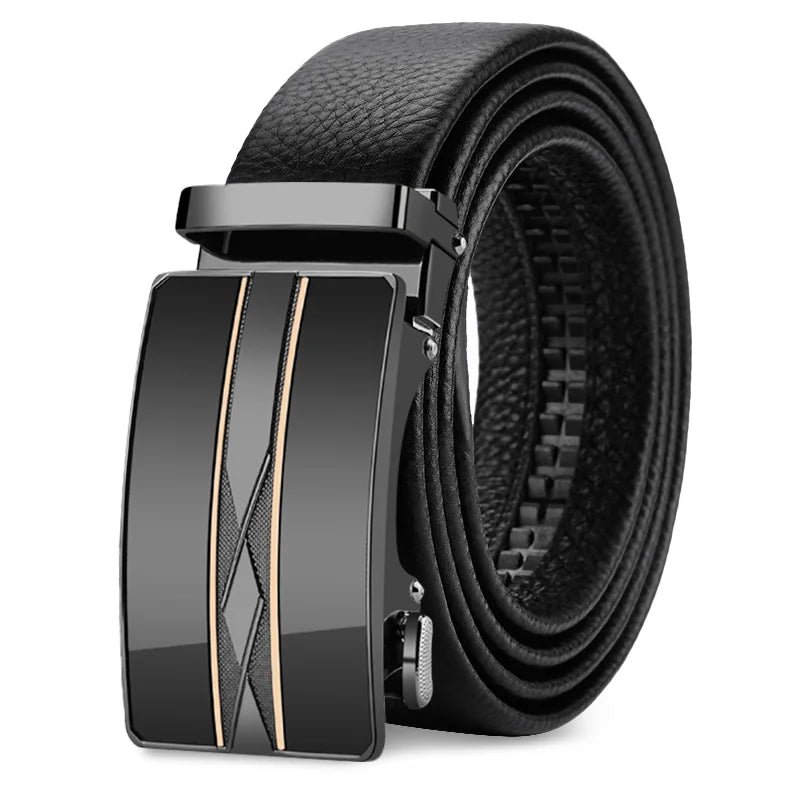 OYIFAN Genuine Leather Men Belt Adjustable Automatic Buckle - Smarsty