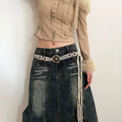 Bohemian Butterfly Tassel Waist Chain Adjustable Belt - Smarsty