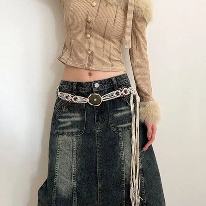 Bohemian Butterfly Tassel Waist Chain Adjustable Belt - Smarsty