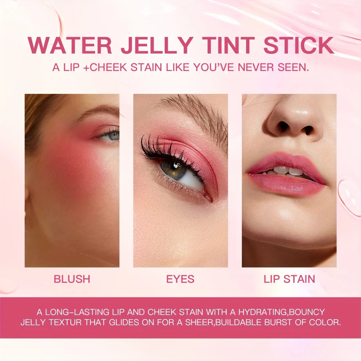 Multi-Use Jelly Blush Stick for Lips and Eyes - Smarsty