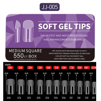 550pcs Matte Almond Coffin Nail Tips for DIY Manicure - Smarsty