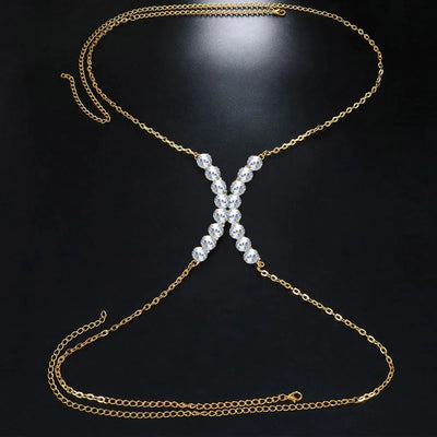 Rhinestone Body Chain Bra Jewelry for Women - Smarsty