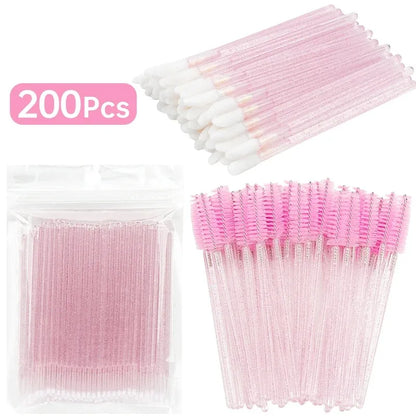 200 Pcs Disposable Makeup Brushes for Eyelash and Lip Application - Smarsty