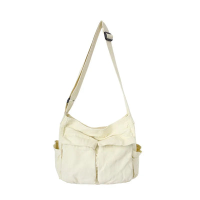 Retro Canvas Workwear Shoulder Bag Large Capacity Messenger - Smarsty