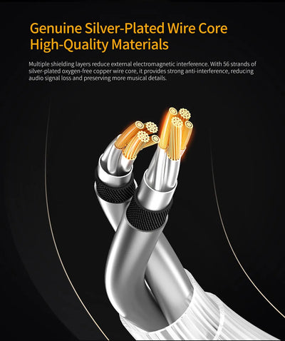 KZ Silver Plated Upgrade Cable for Earphones - Smarsty