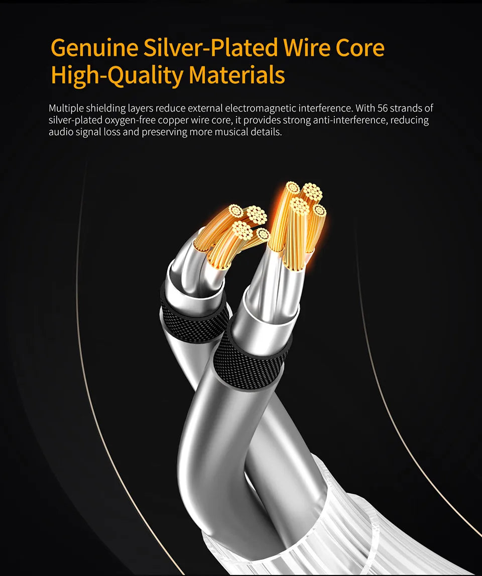 KZ Silver Plated Upgrade Cable for Earphones - Smarsty